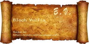 Bloch Vulfia névjegykártya